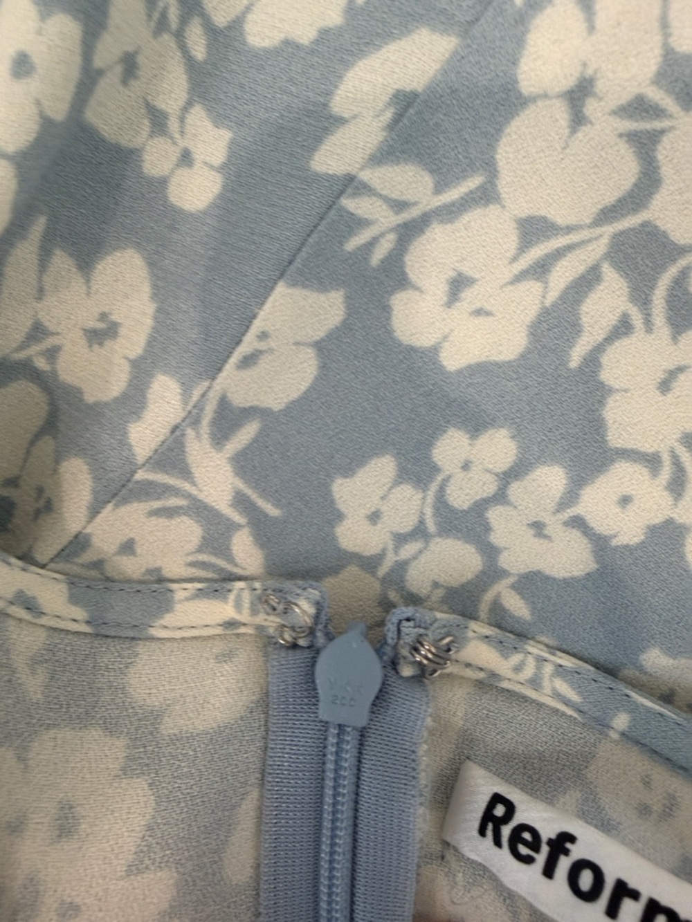 Reformation Women's Light Blue Floral Slip Skirt - Picture 9 of 12